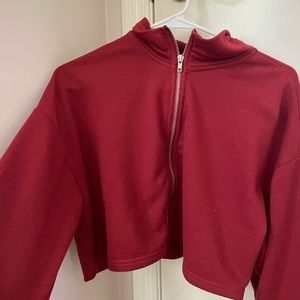 forever 21 cropped zip up sweatshirt